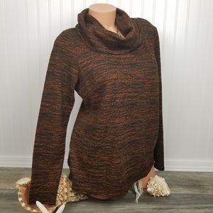 LINEA Marled Cowl Neck Knit Tunic Sz M